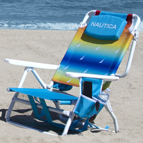 Nautica 5 Position Beach Chair Rainbow J Class Wayfair Canada